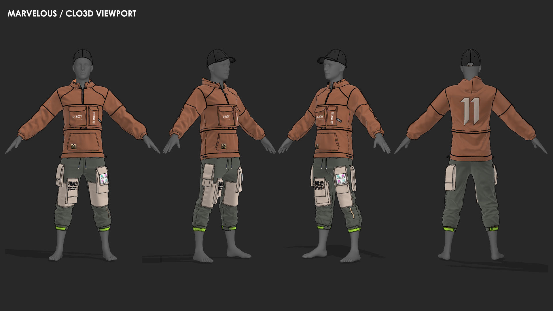 Mens Outfit 4 - Marvelous Designer with Video Process 3D model_8