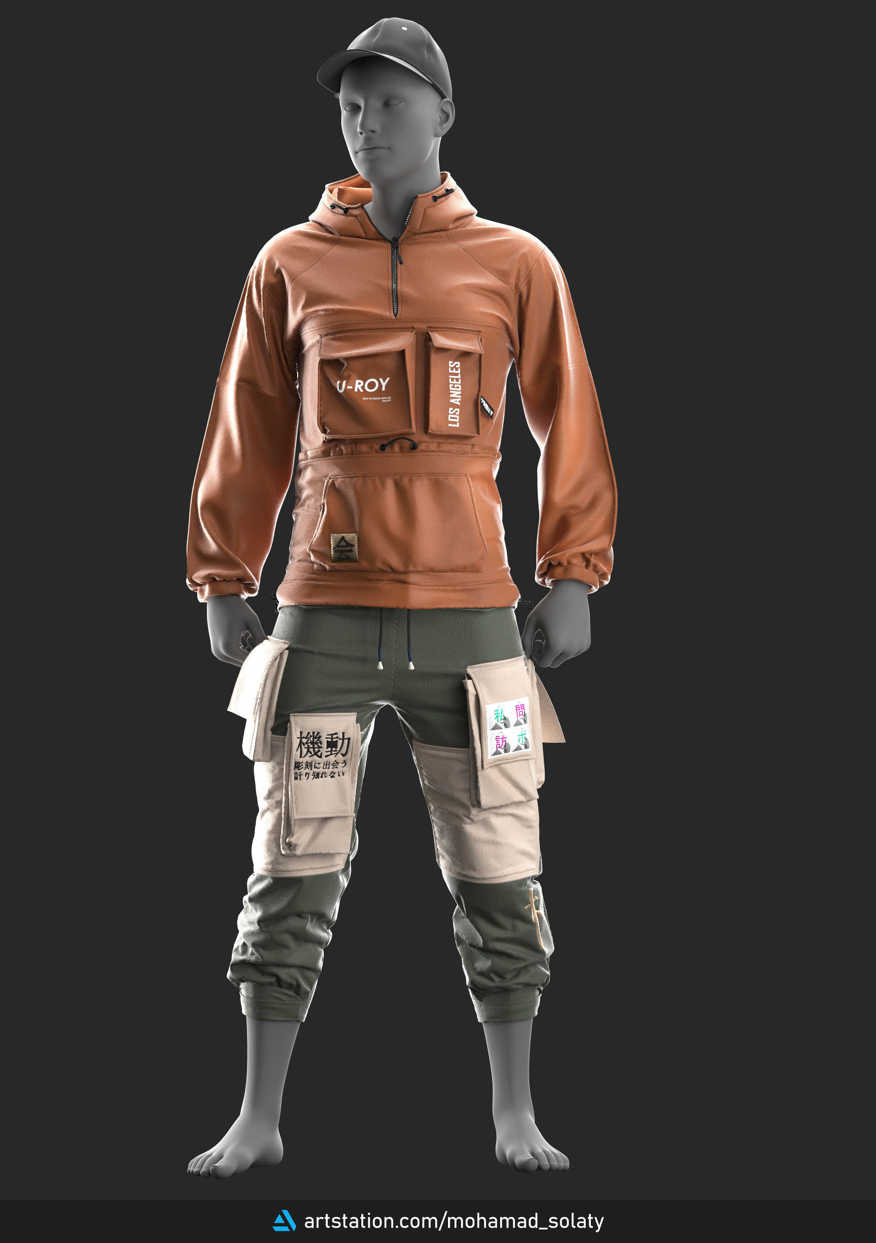 Mens Outfit 4 - Marvelous Designer with Video Process 3D model_3