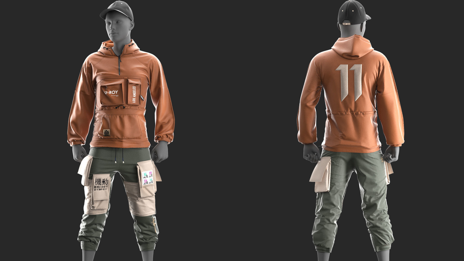 Mens Outfit 4 - Marvelous Designer with Video Process 3D model_1
