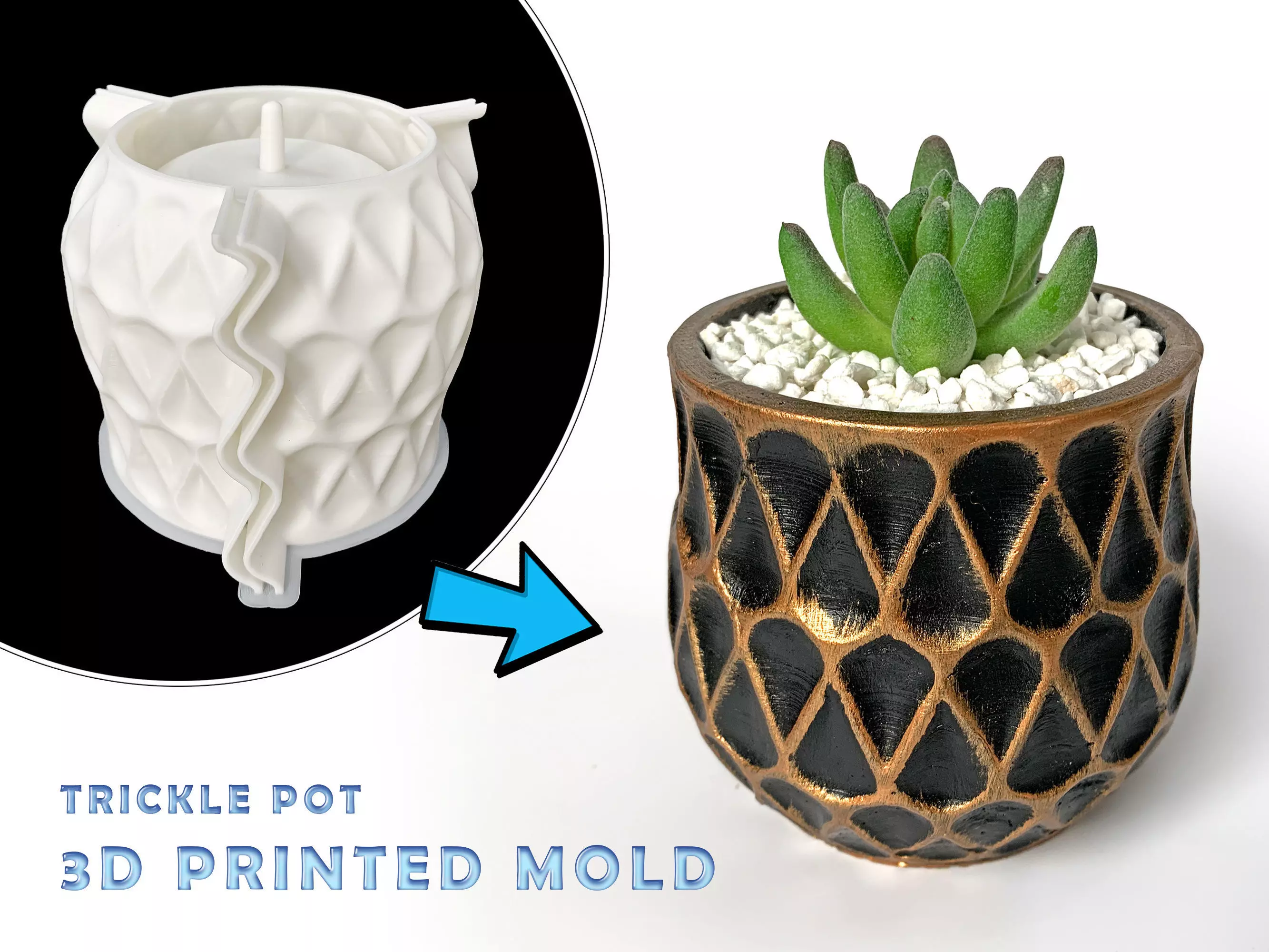 Trickle Pot 3D mold printing - Include Pot file for print 3D print model_0