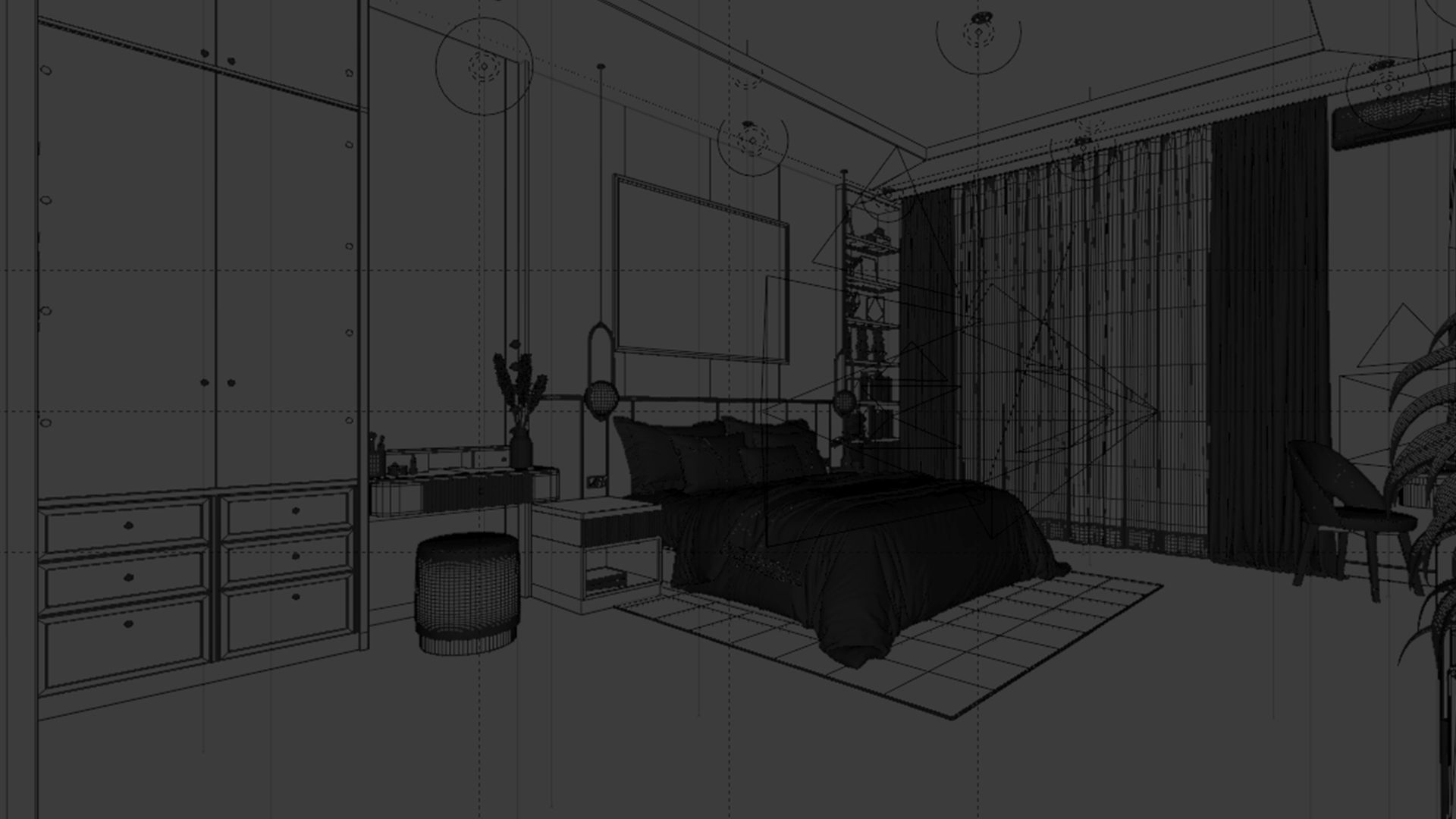 Bedroom Contemporer  Blender - Fbx - Obj 3D model_8