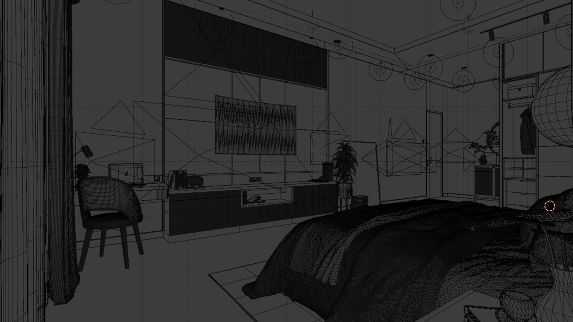 Bedroom Contemporer  Blender - Fbx - Obj 3D model_7