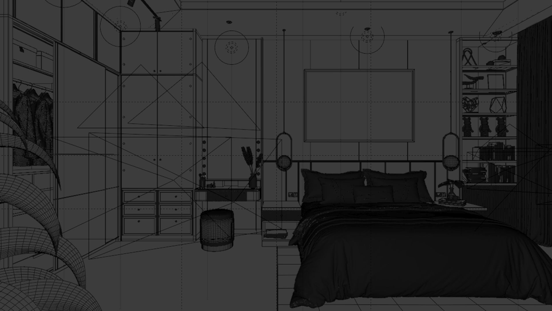 Bedroom Contemporer  Blender - Fbx - Obj 3D model_9