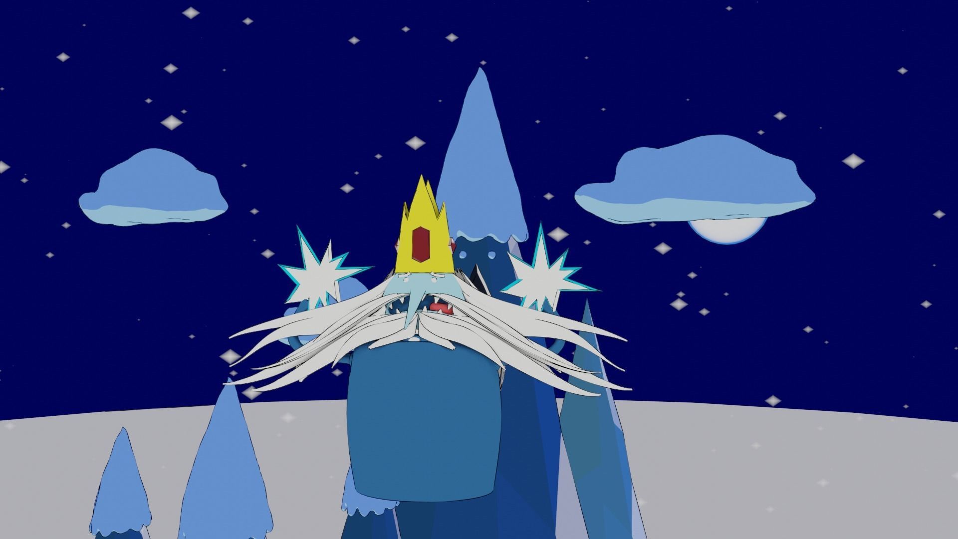 Ice kingdom and Ice king Low-poly 3D model_8