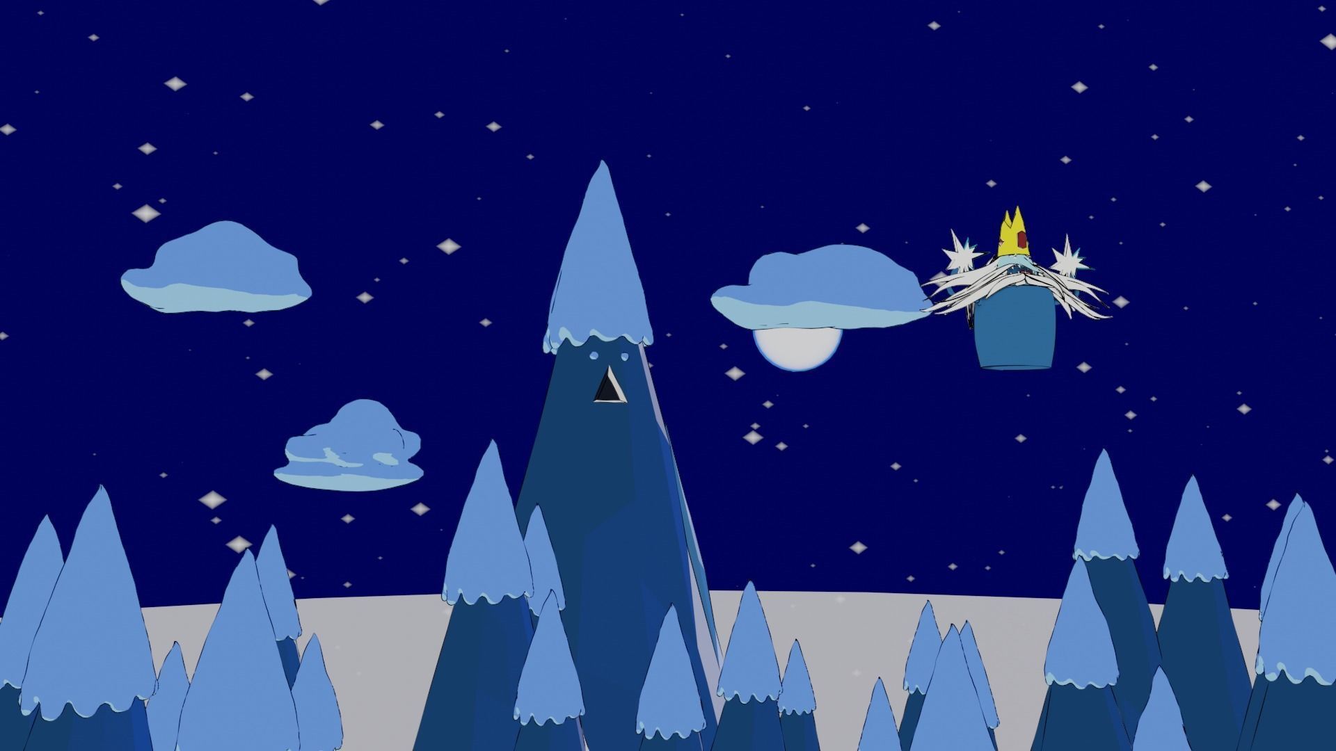 Ice kingdom and Ice king Low-poly 3D model_10