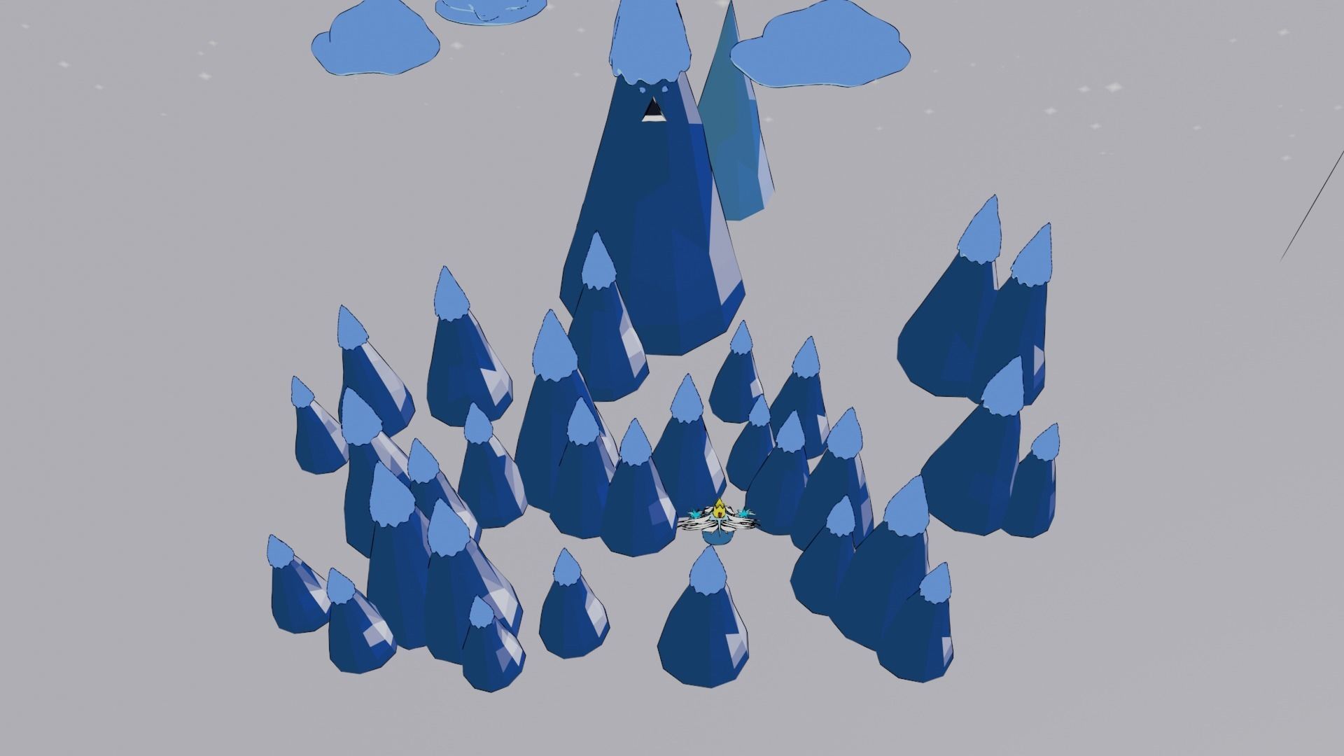 Ice kingdom and Ice king Low-poly 3D model_14