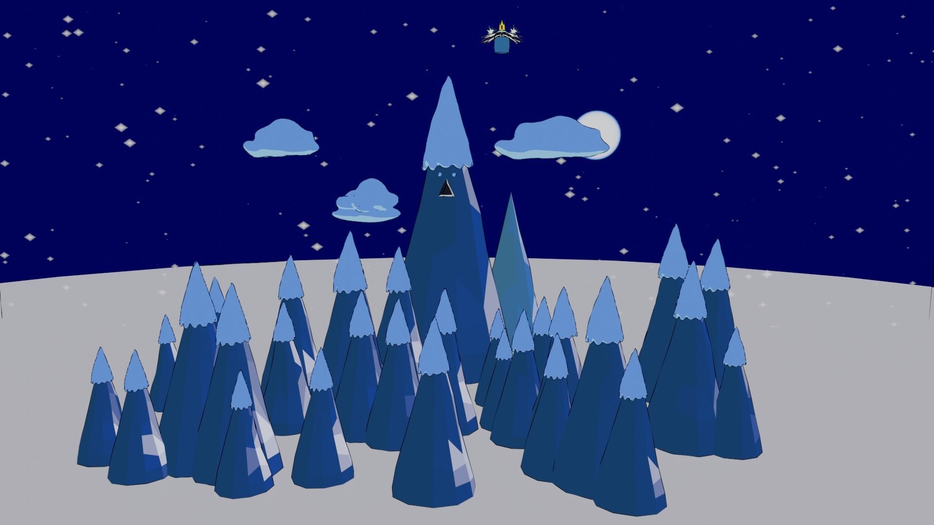 Ice kingdom and Ice king Low-poly 3D model_5