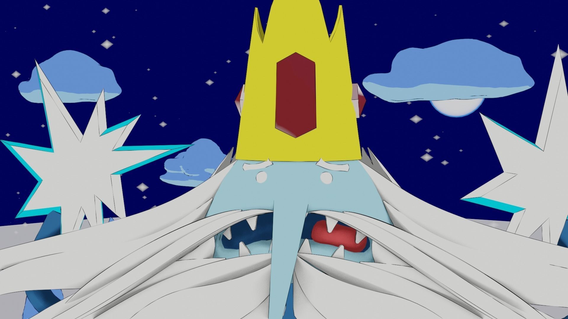 Ice kingdom and Ice king Low-poly 3D model_2