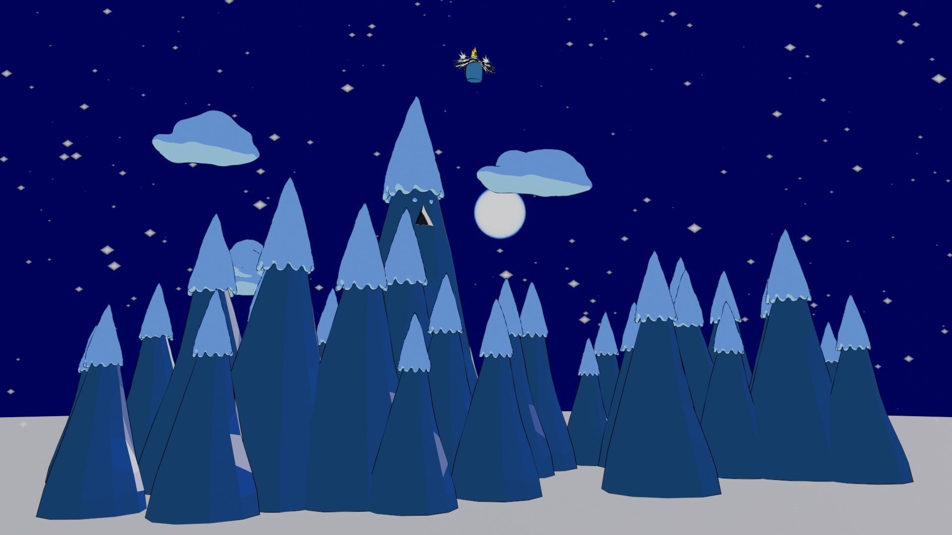 Ice kingdom and Ice king Low-poly 3D model_4