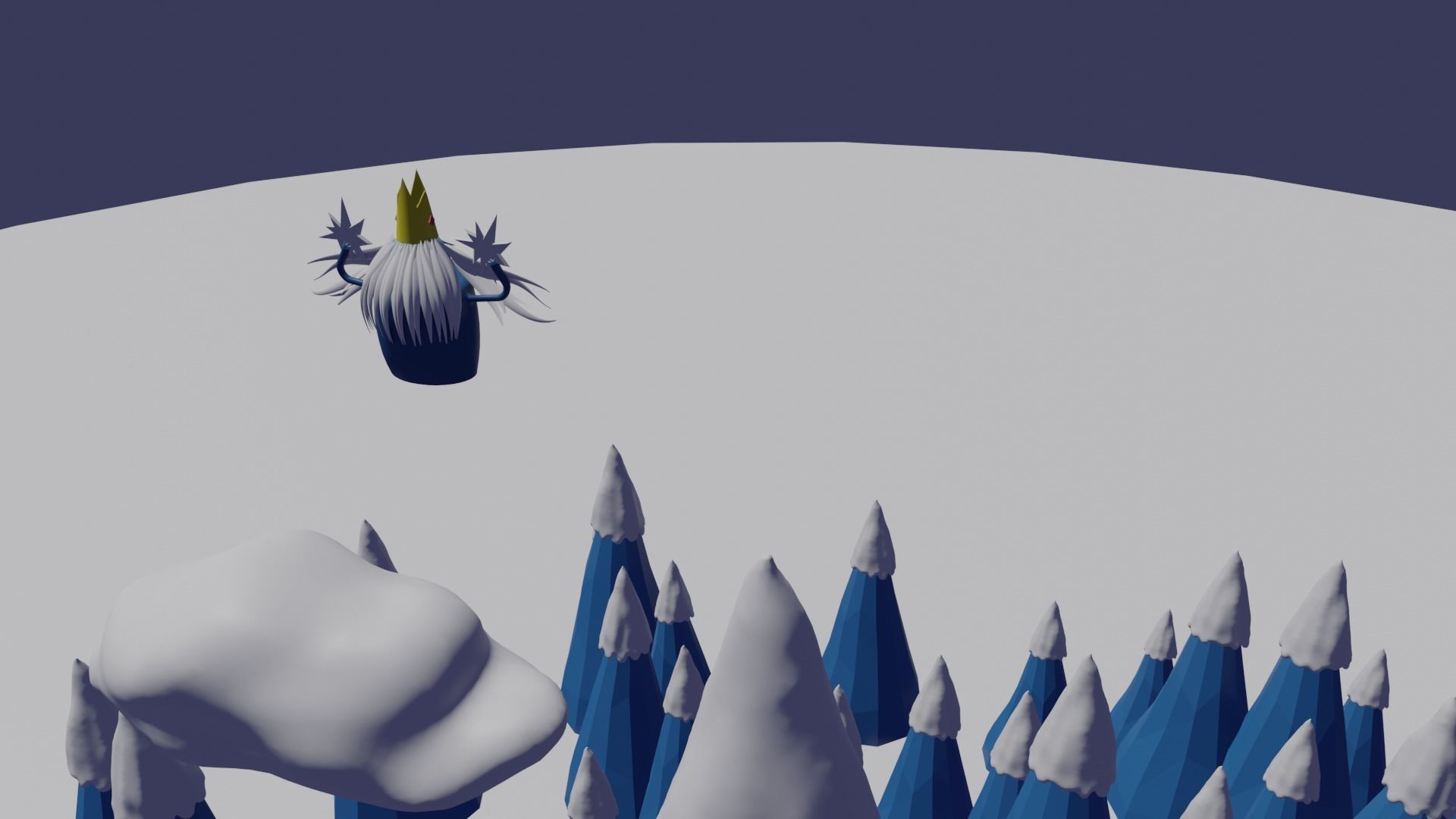 Ice kingdom and Ice king Low-poly 3D model_18
