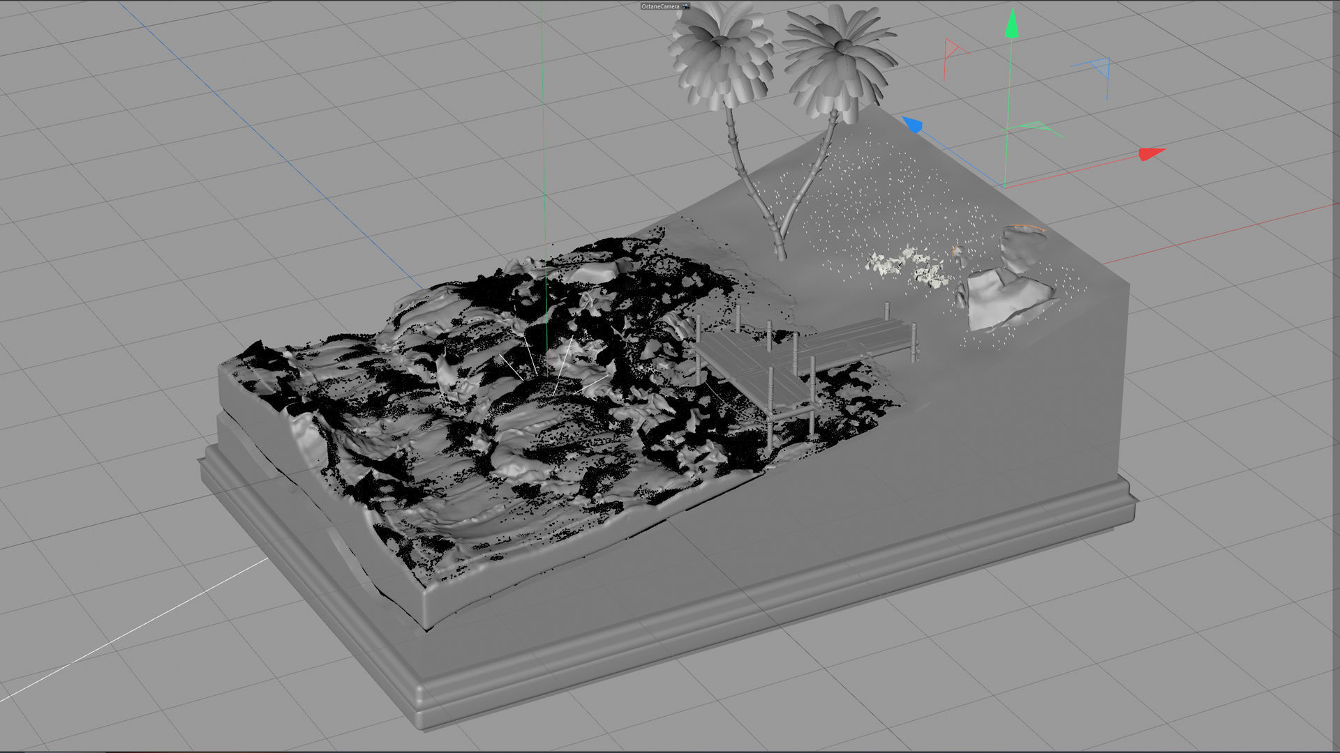 Beach Ocean Animated 3D model_3