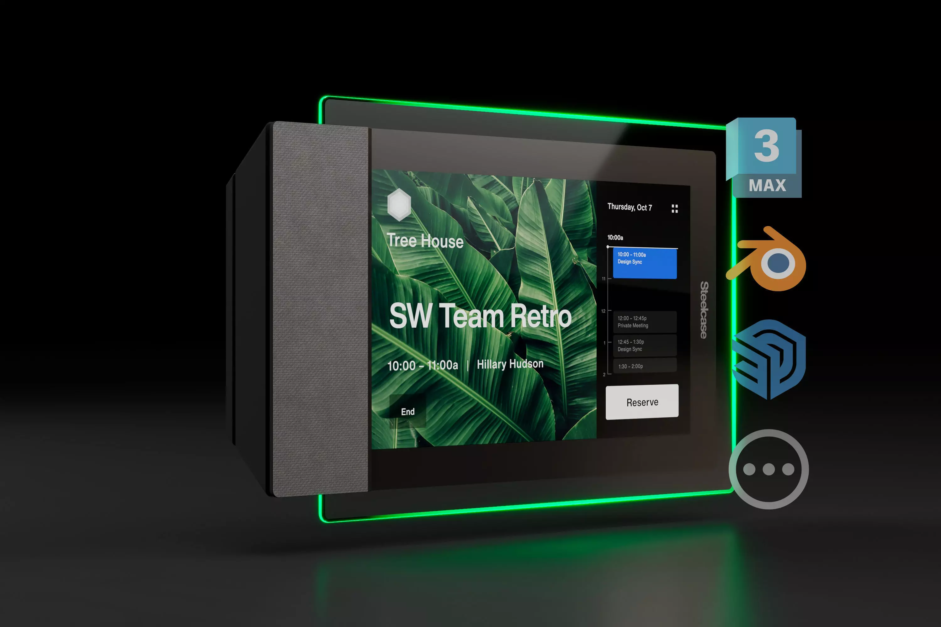 Meeting Room Scheduling System - RoomWizard by Steelcase Low-poly 3D model_0