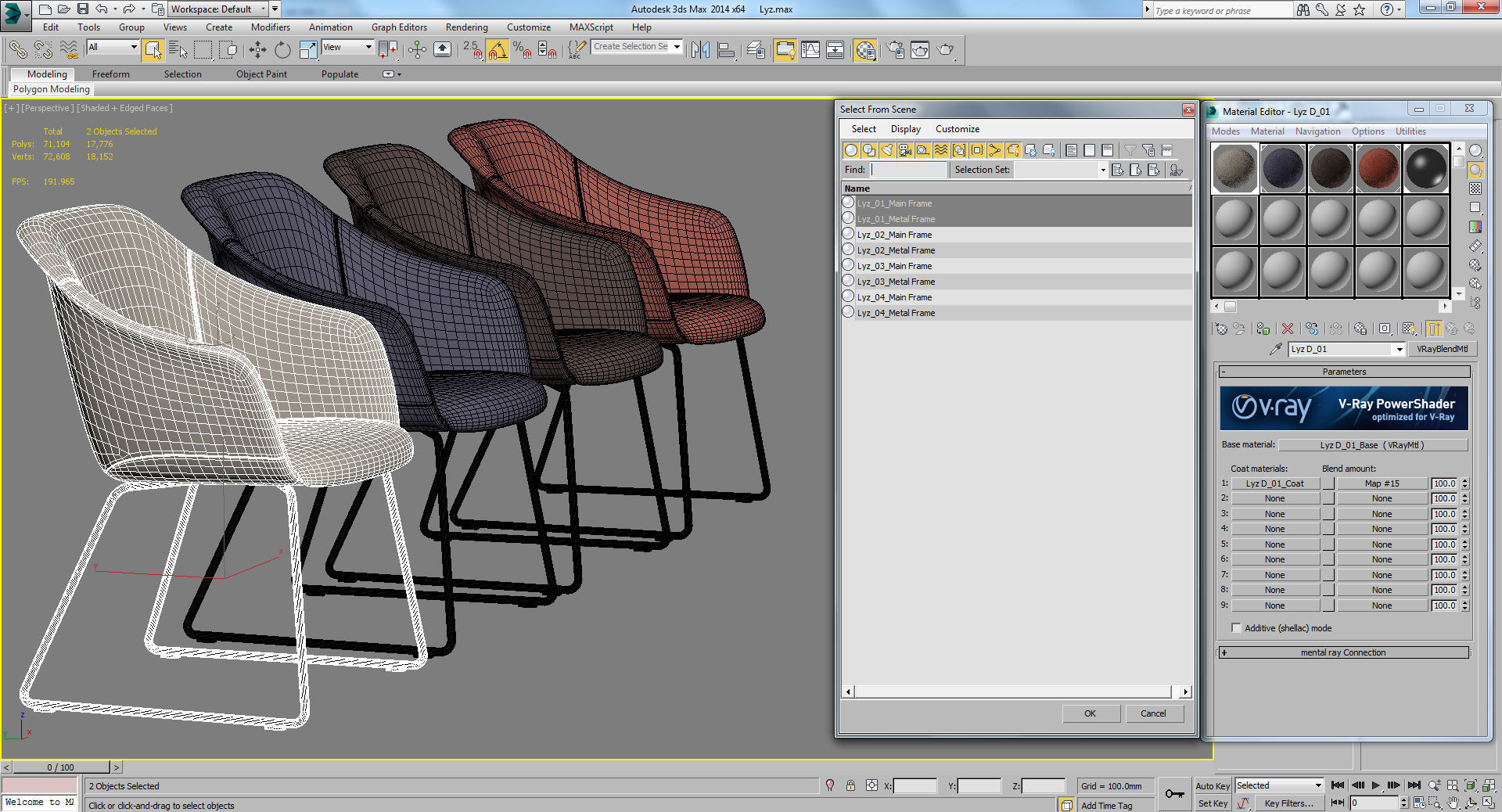 Potocco Lyz 918 Psli Chair 3D model_9