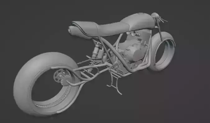 Futurstic Cafe Racer Motorcycle