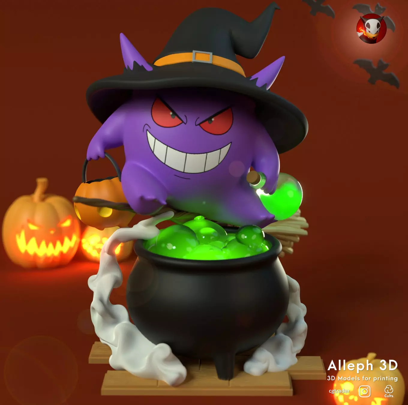 pokemon gengar halloween 2022 3D print model_0
