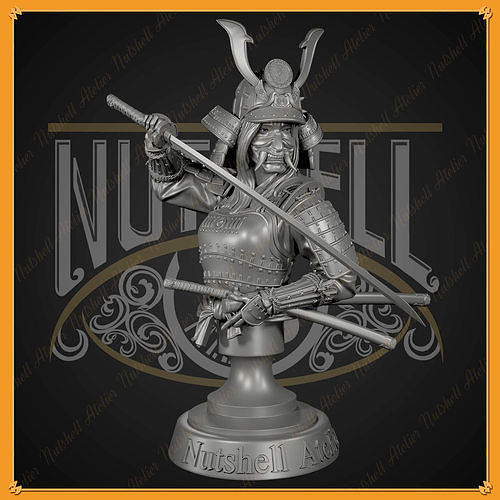 Nutshell Atelier - Samurai Bust - NSFW 3D print model