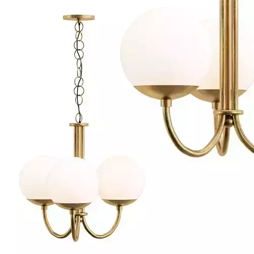 OXFORD brass chandelier with three glass balls