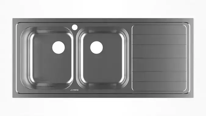 Smeg Double Bowl Sink with Drain Board