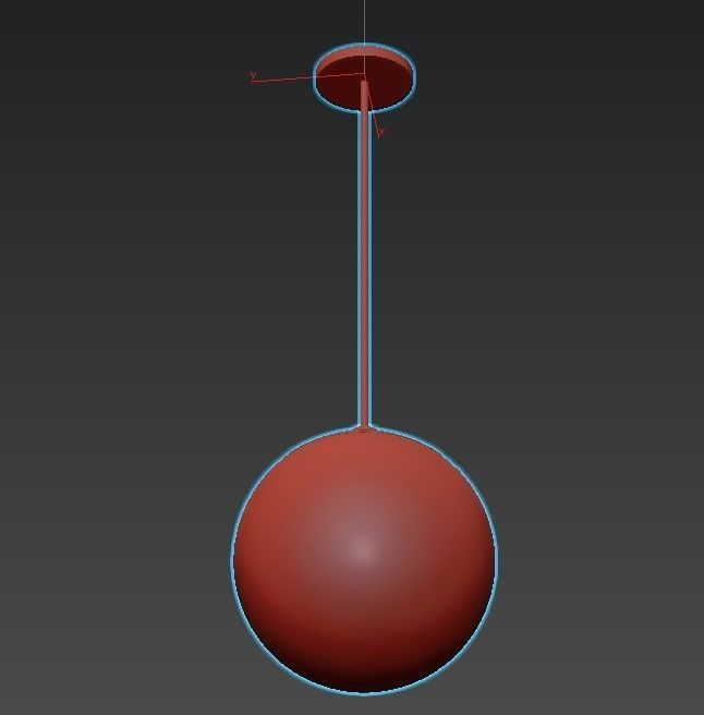 OXFORD gold pendant light with glass globe 3D model_4