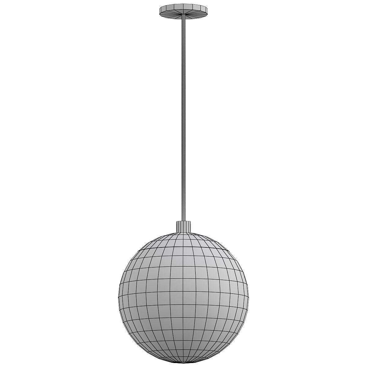 OXFORD gold pendant light with glass globe 3D model_1