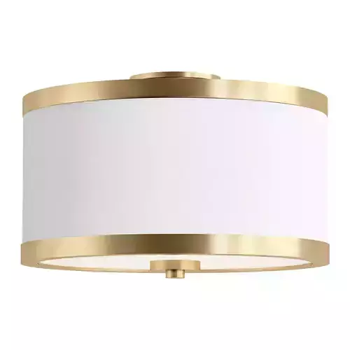 ATLANTA light semi-flush mount in brass with drum shade