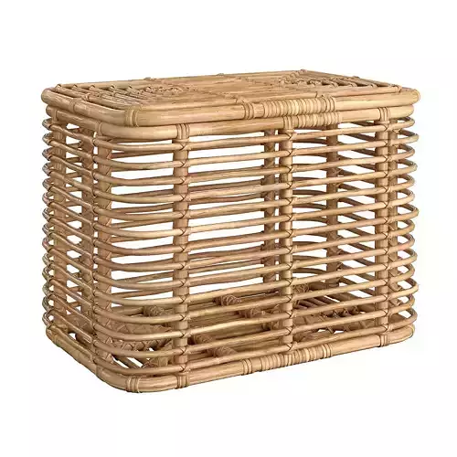 1960s Italian Rattan Bohemian French Riviera Basket Container