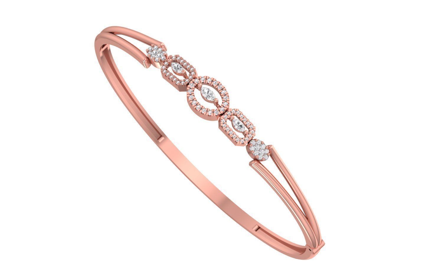 Women Bracelet 3dm STL OBJ FBX Renders details 3D print model_1