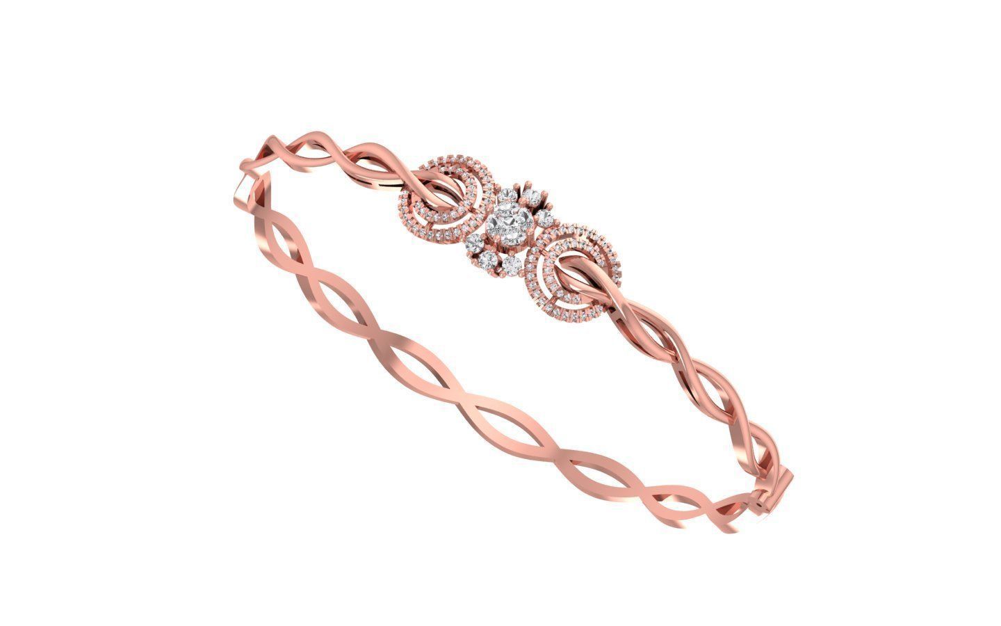 Women Bracelet 3dm STL OBJ FBX Renders details 3D print model_1