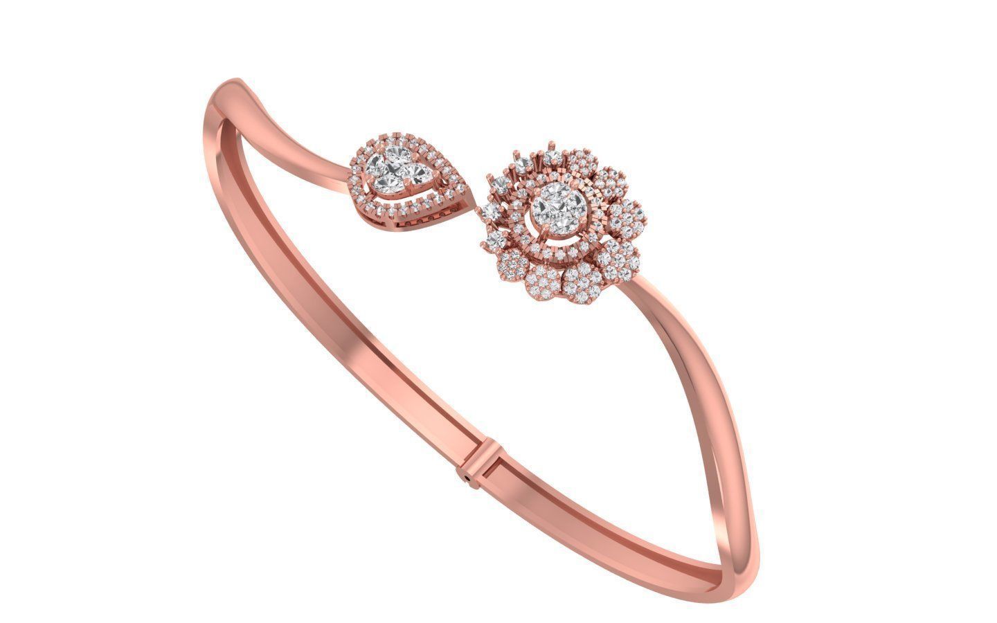 Women Bracelet 3dm STL OBJ FBX Renders details 3D print model_2