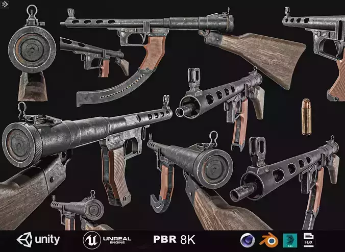 Japanese  Type 1 Nambu Sub Machine Gun 