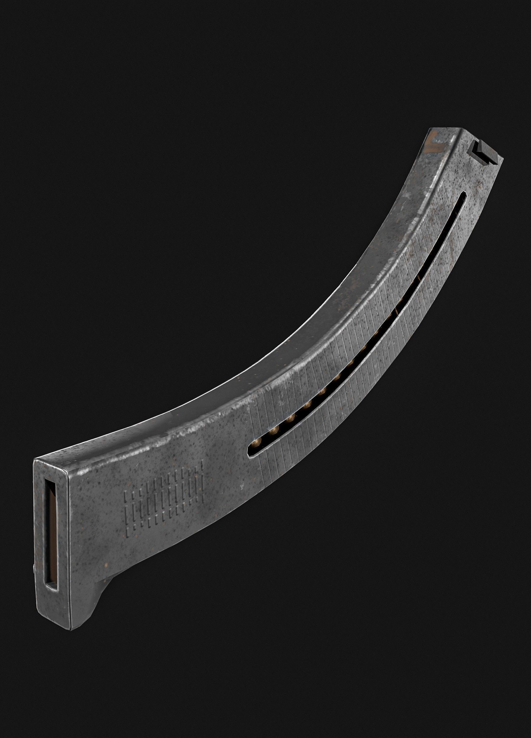 Japanese  Type 1 Nambu Sub Machine Gun  Low-poly 3D model_4