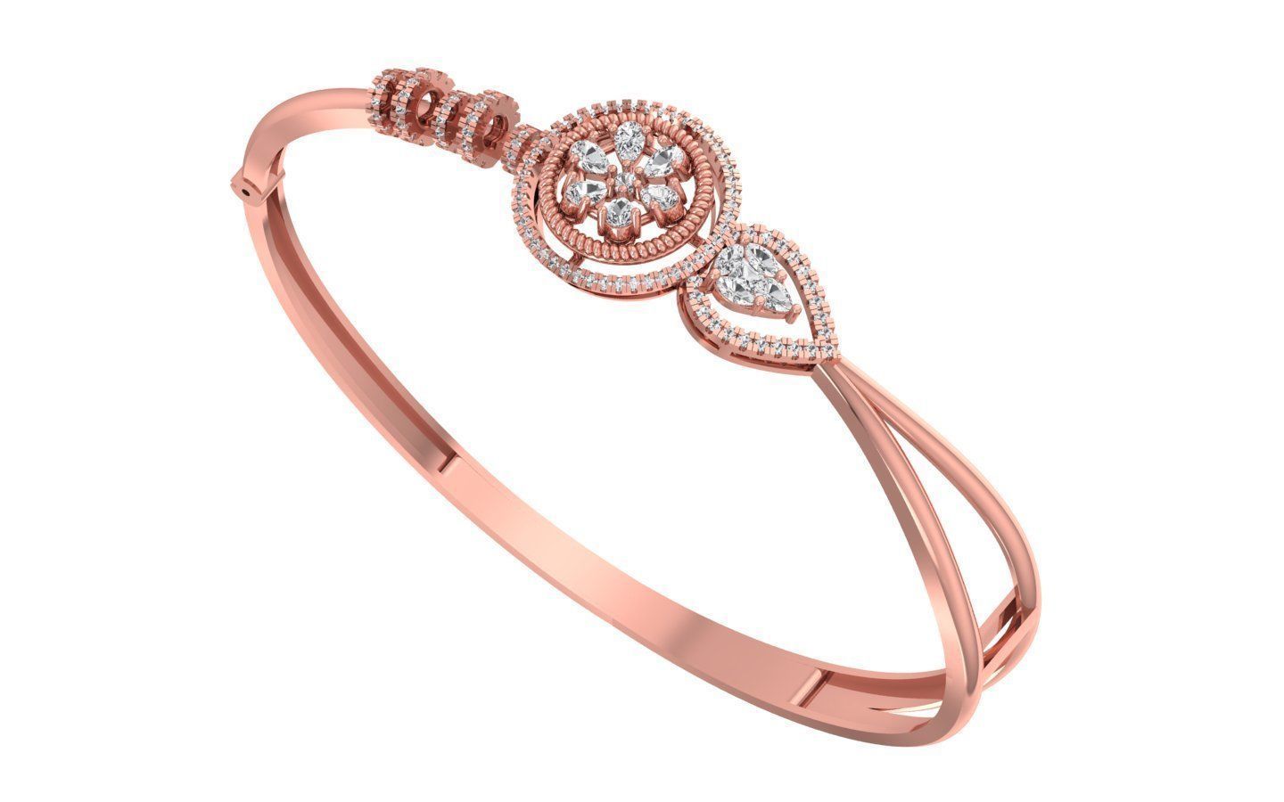 Women Bracelet 3dm STL OBJ FBX Renders details 3D print model_1