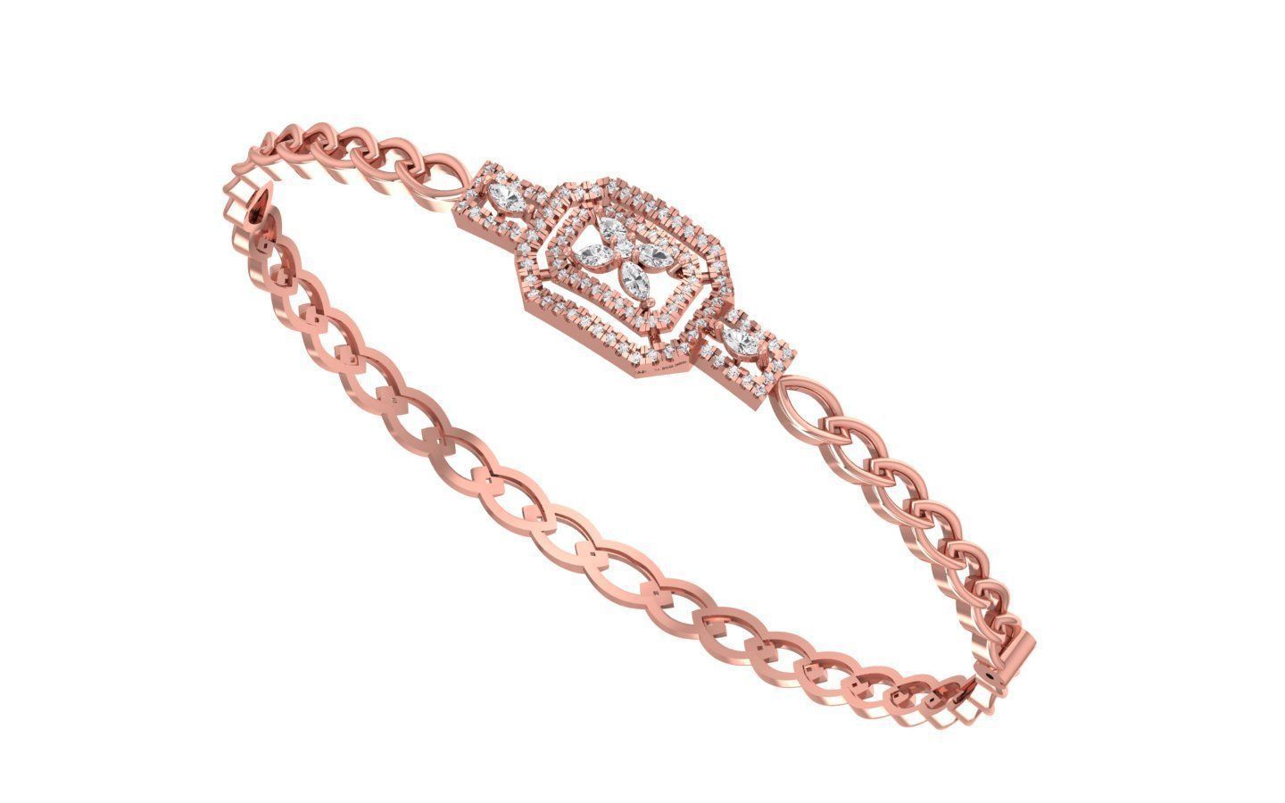 Women Bracelet 3dm STL OBJ FBX Renders details 3D print model_1