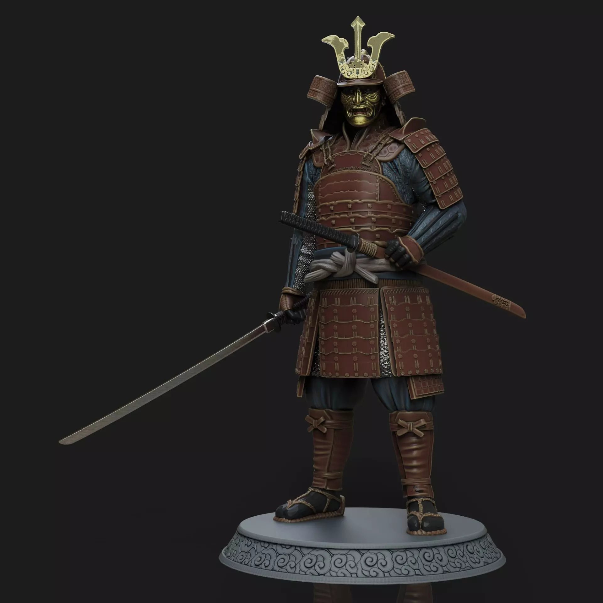 Samurai 3D model Low-poly 3D model