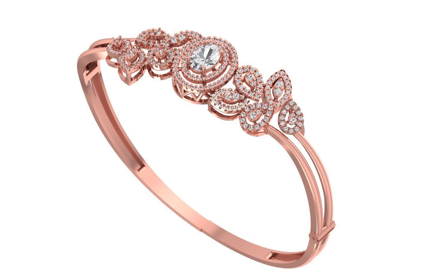 Women Bracelet 3dm STL OBJ FBX Renders details 3D print model_2