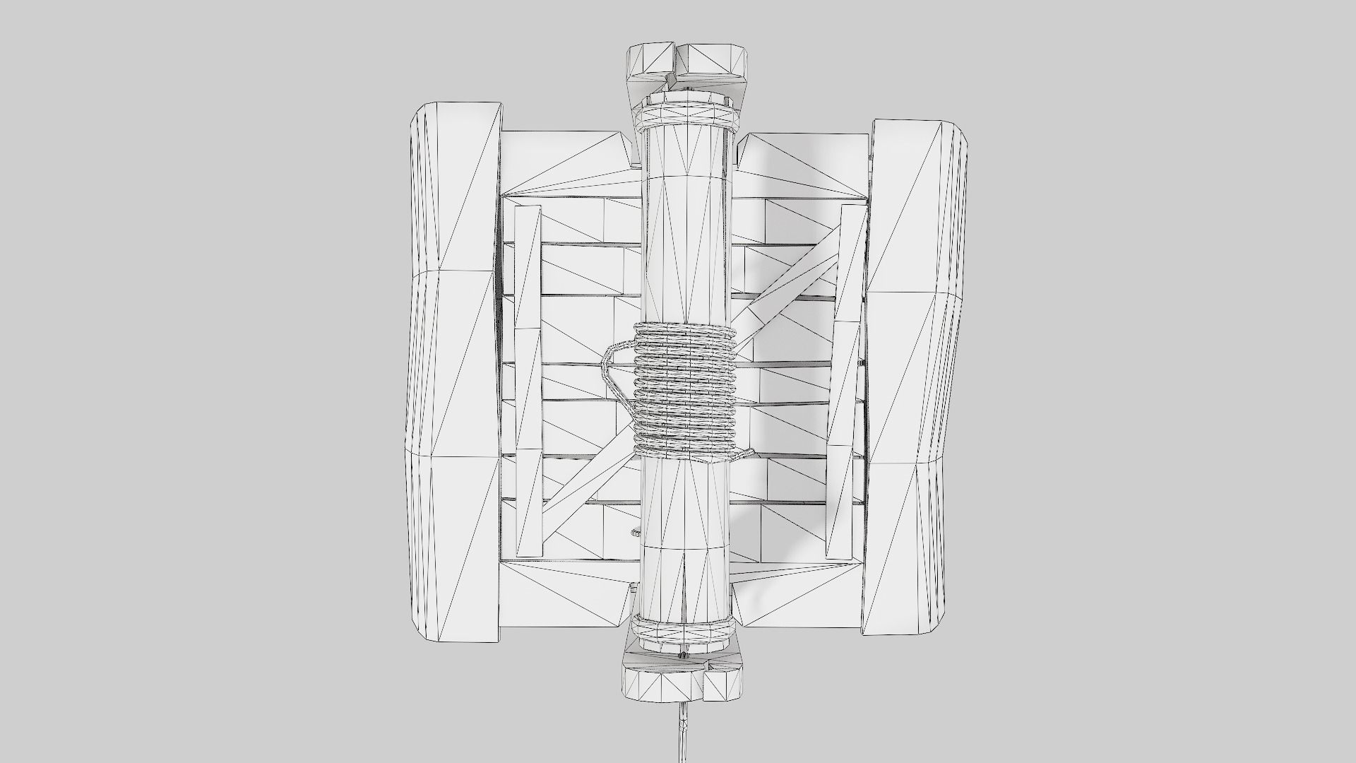 PBR old damaged wooden water well da1 Low-poly 3D model_19