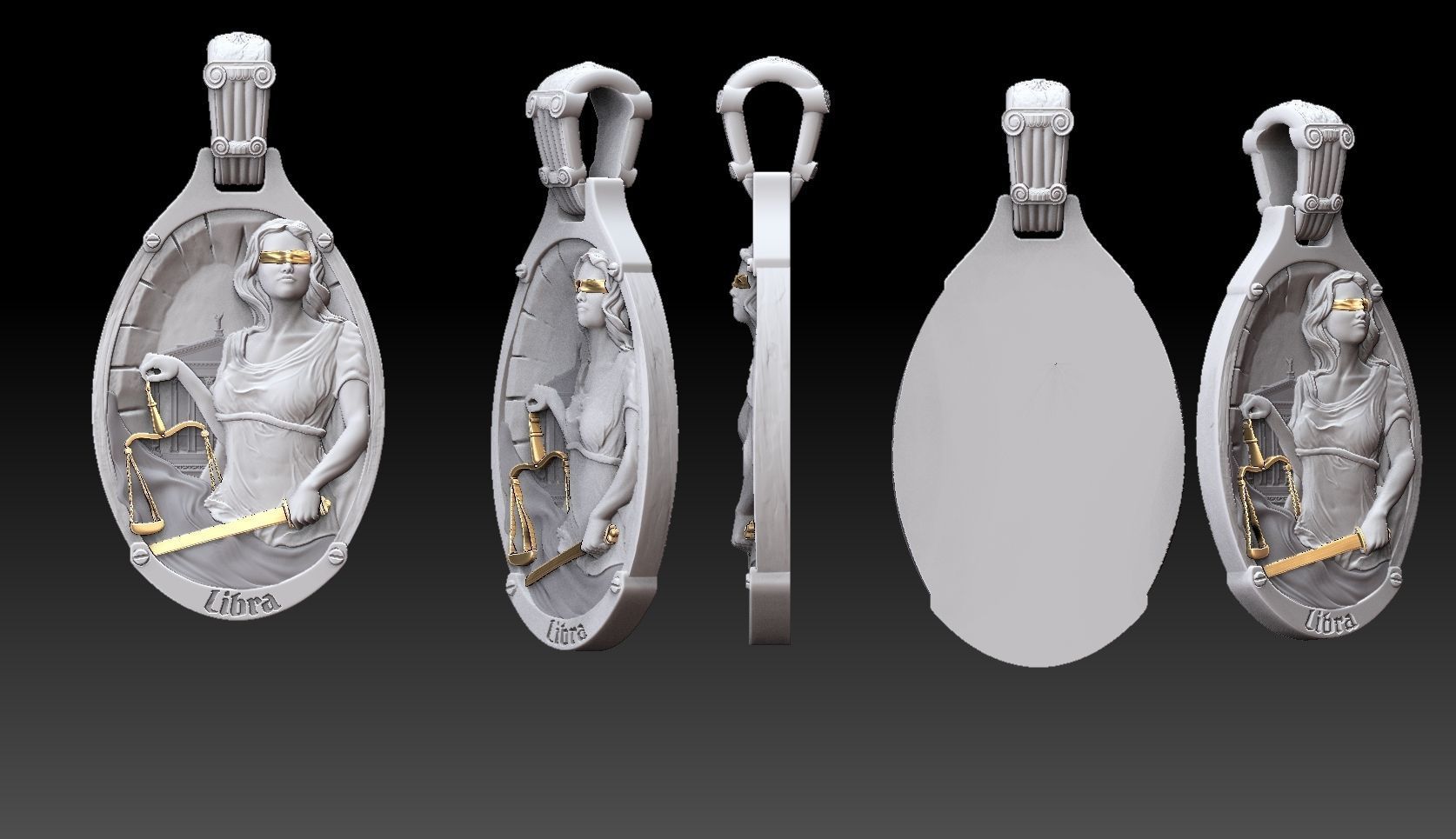 lybra zodiac Jewelry pendant 2022 3D print model 3D print model_11