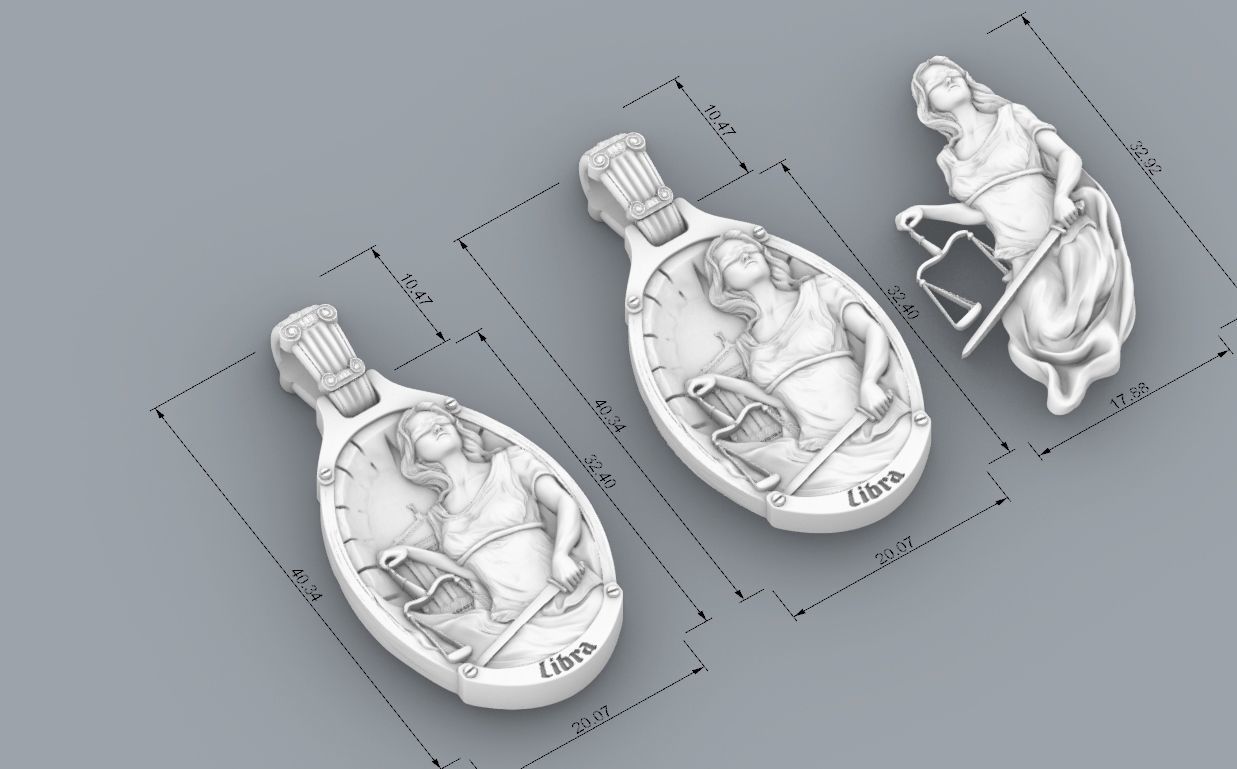lybra zodiac Jewelry pendant 2022 3D print model 3D print model_4