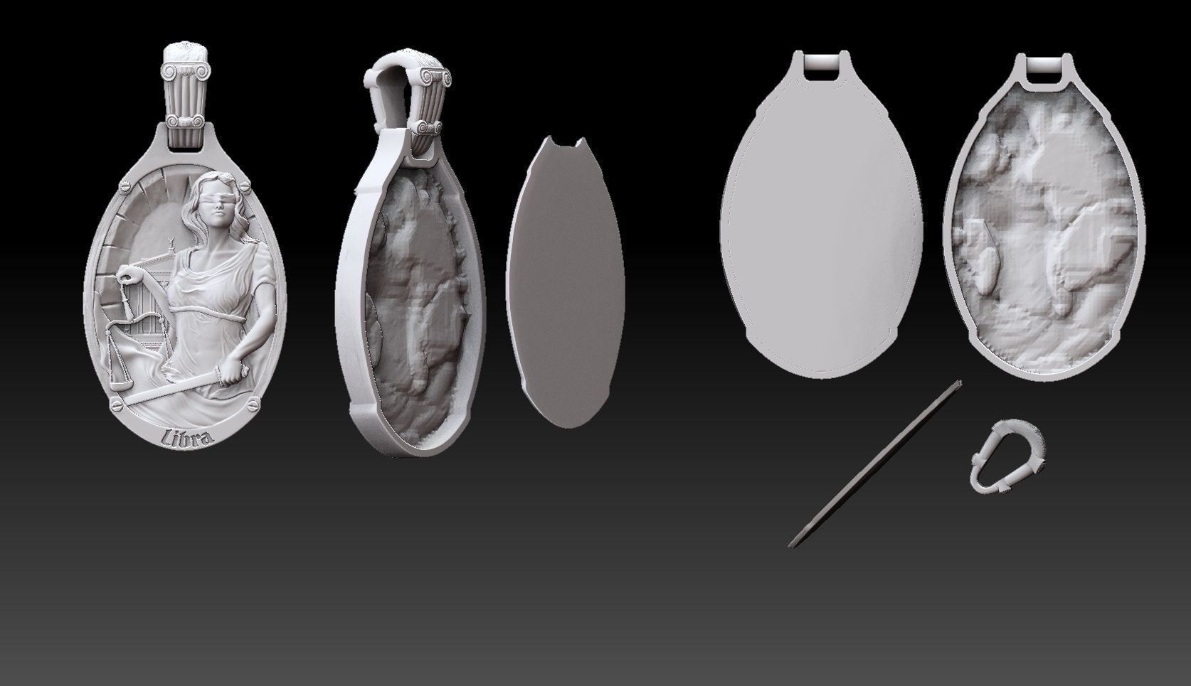 lybra zodiac Jewelry pendant 2022 3D print model 3D print model_10