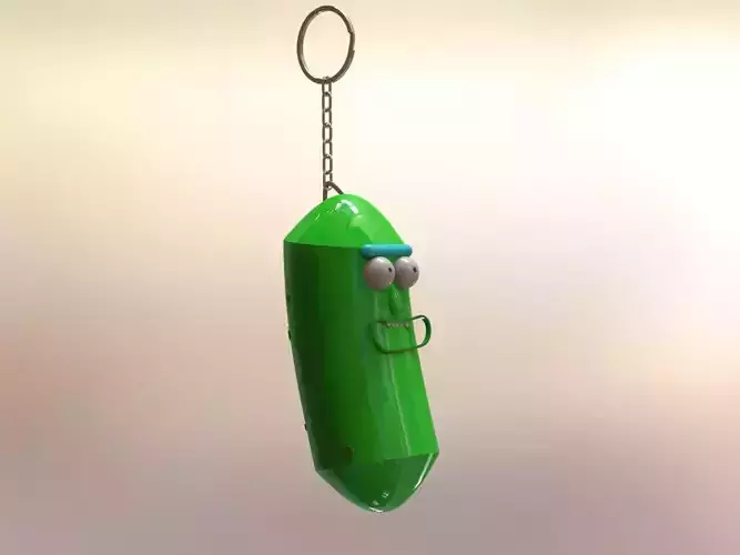 Pickle Rick Keychain 3D print model