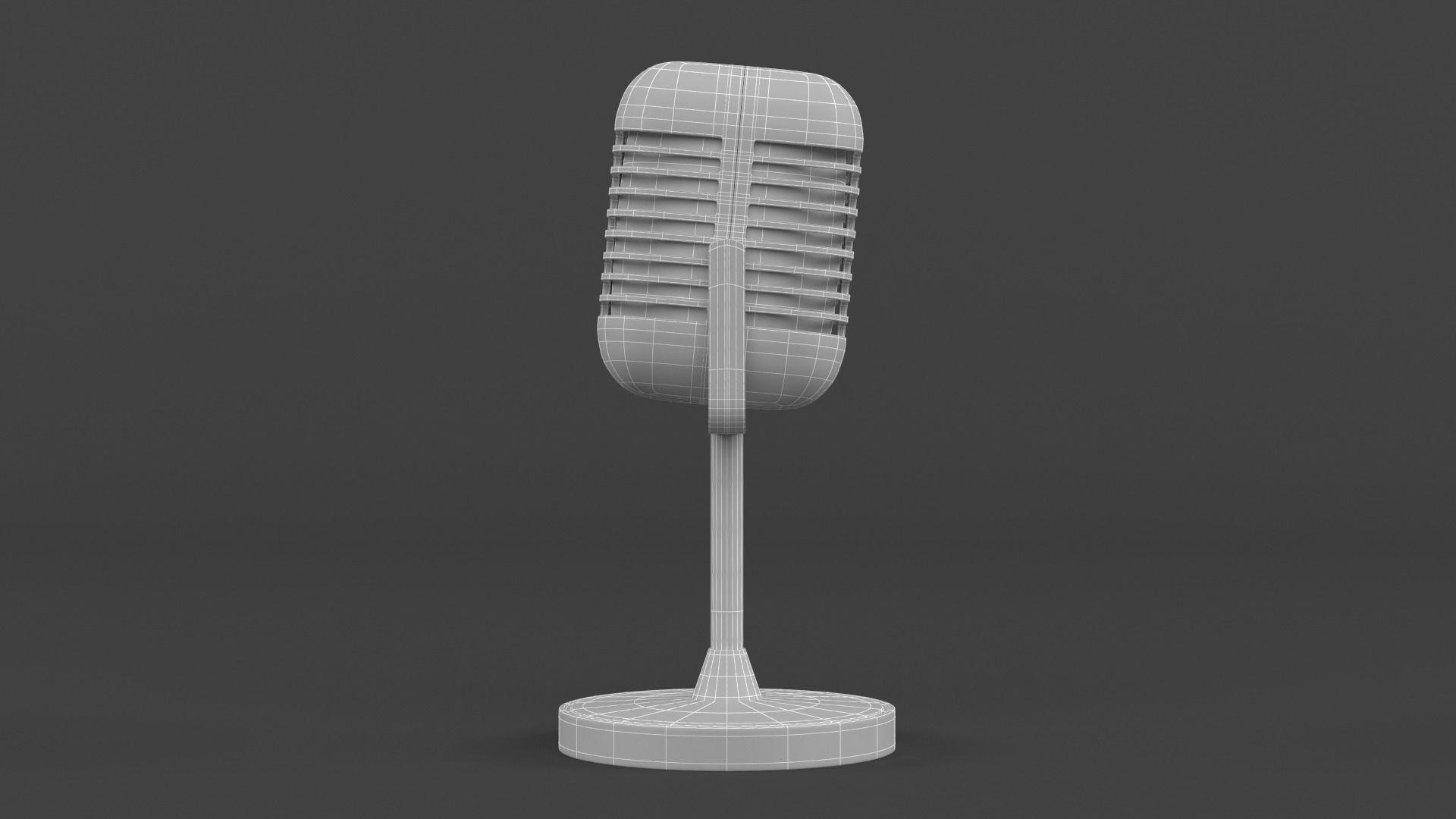 Microphone vintage - 3D model_7