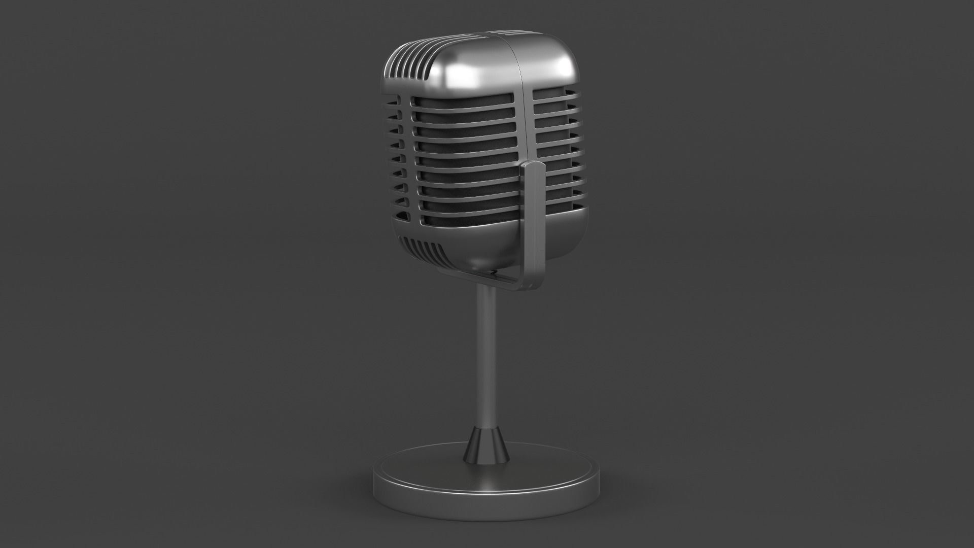 Microphone vintage - 3D model_3