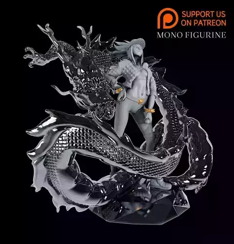 KDA Akali with graffiti dragon 3D print model