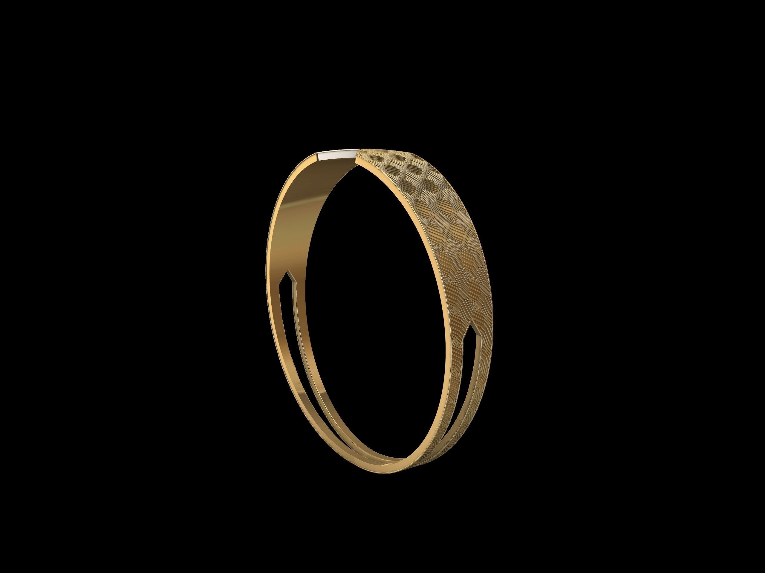 textured designer bangle stl verified 3D print model_1