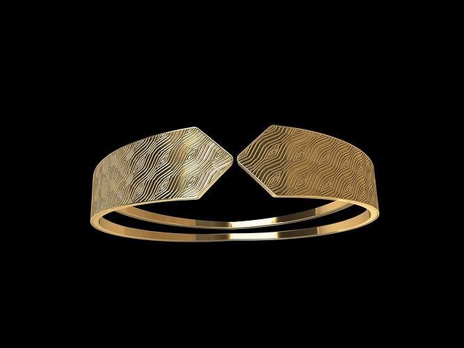 textured designer bangle stl verified 3D print model