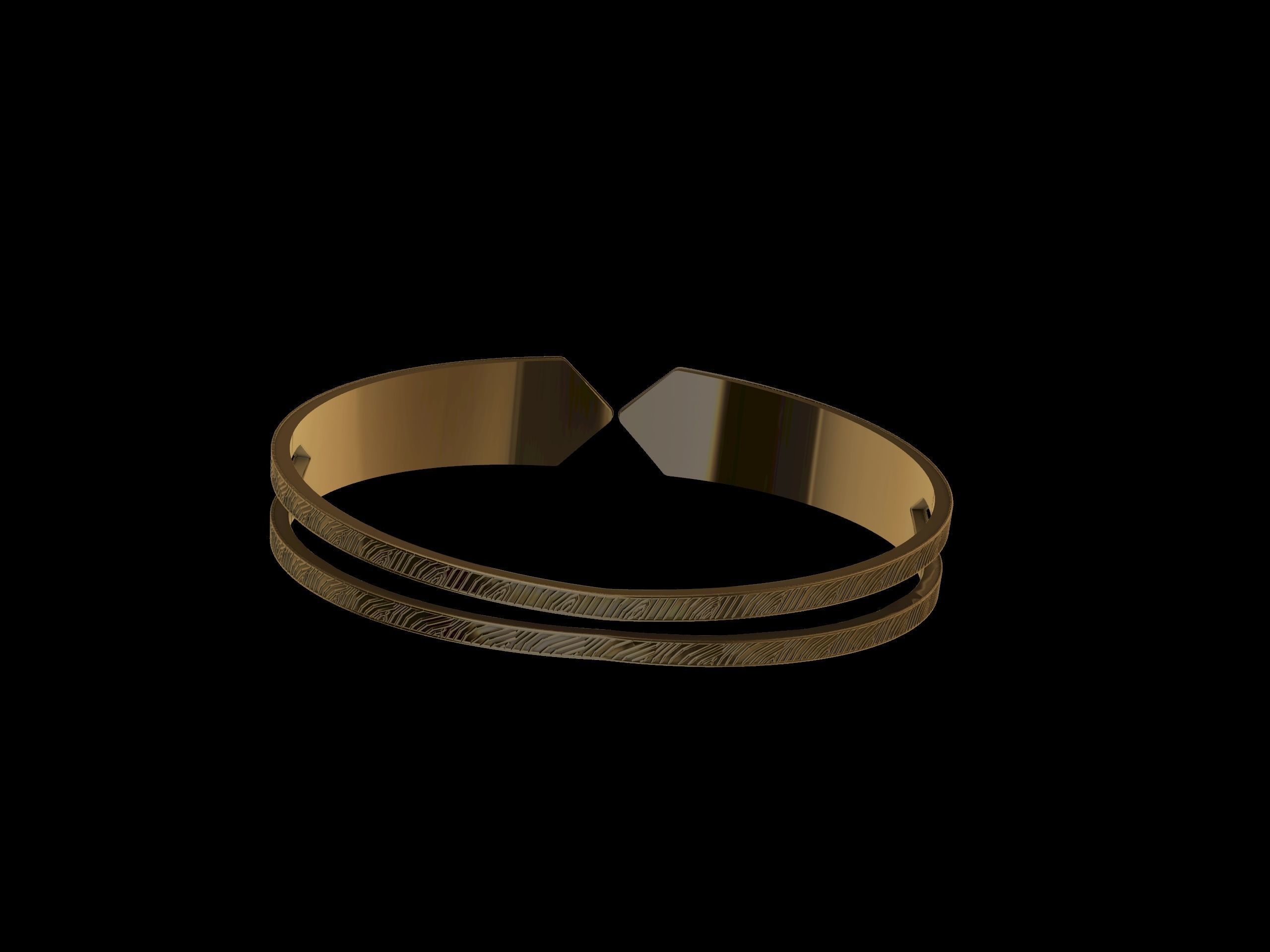 textured designer bangle stl verified 3D print model_4