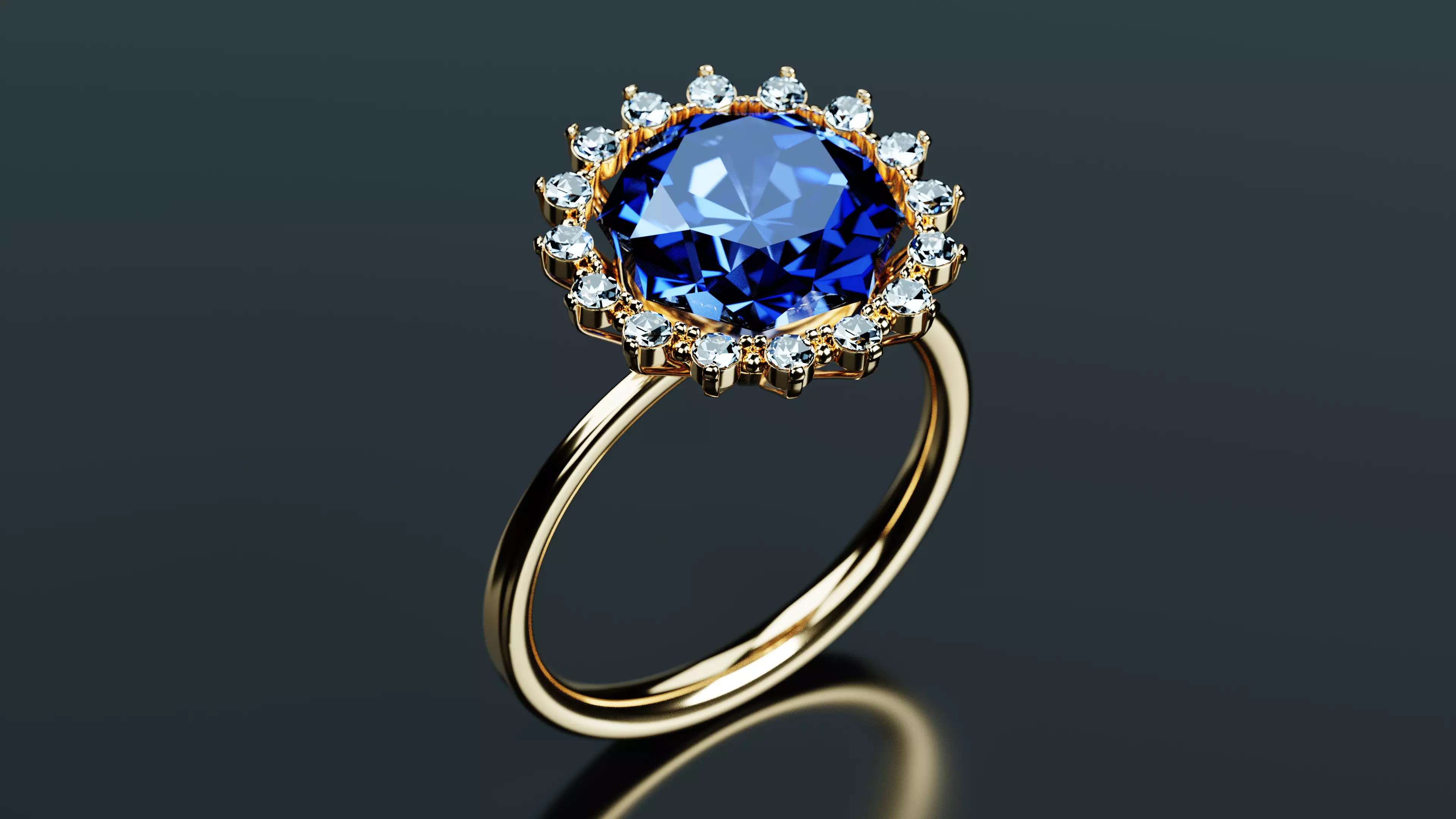 Gold Pearl Ring 3D model_0