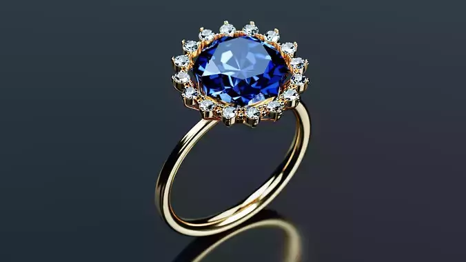 Gold Pearl Ring 3D model