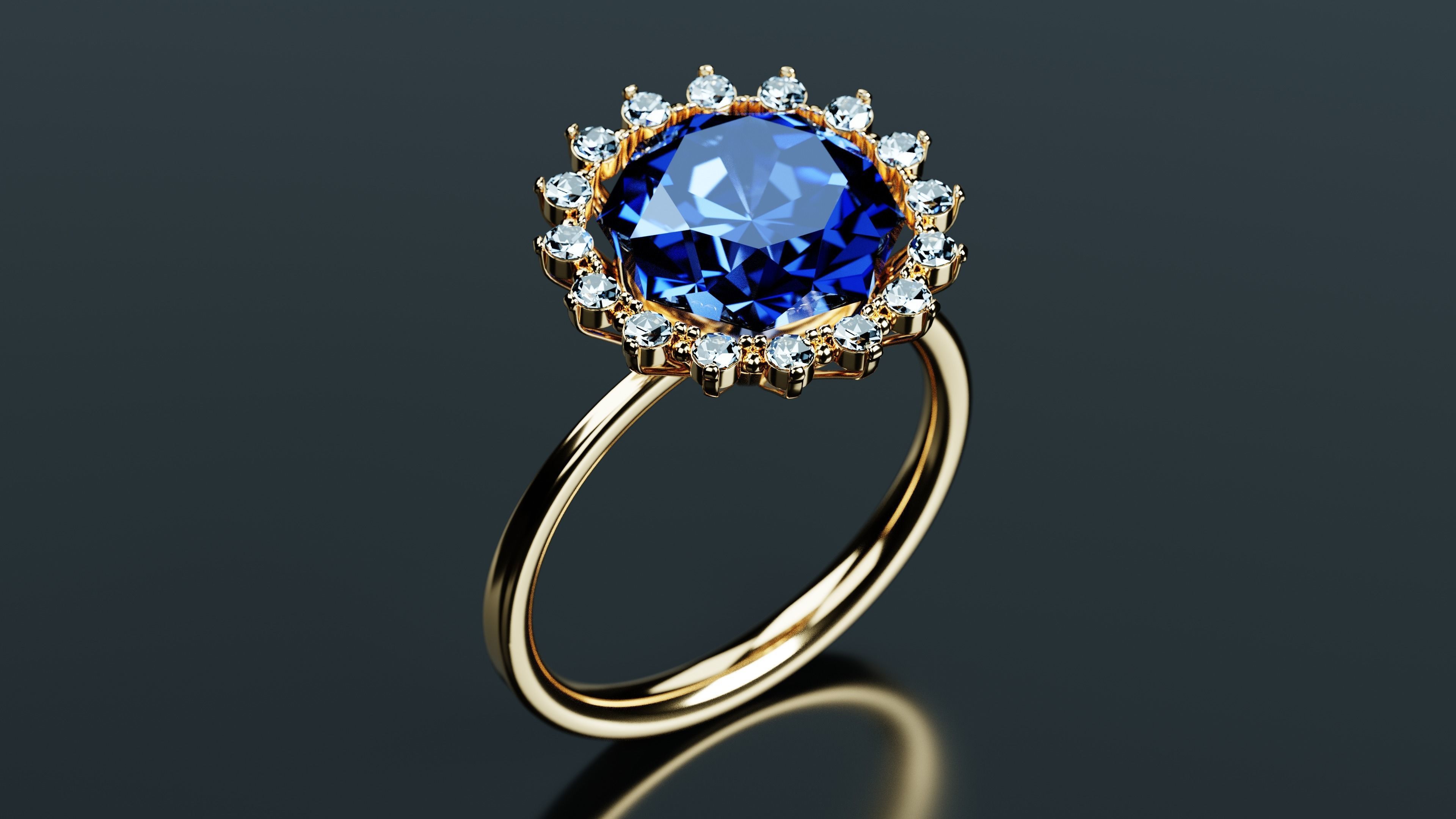 Gold Pearl Ring 3D model_3