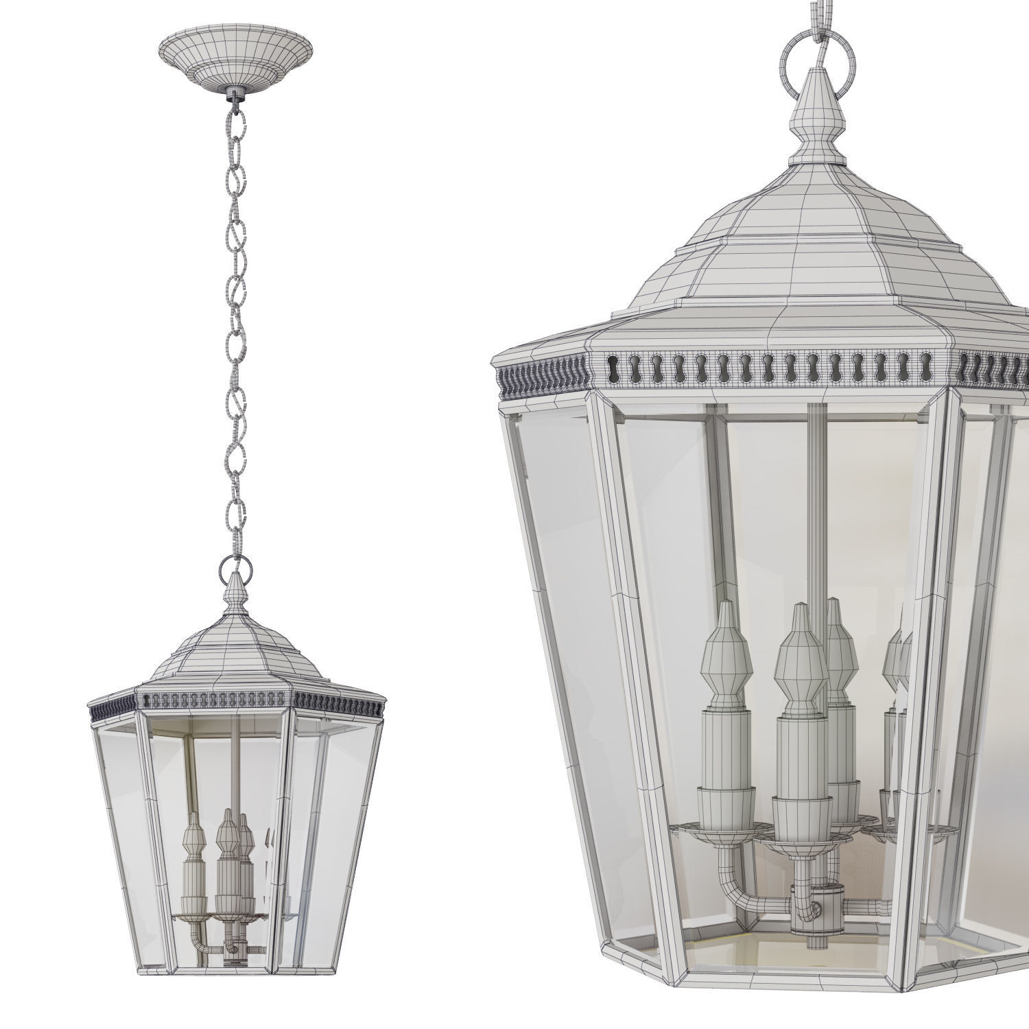 Vaughan Georgian Porch Lantern 3D model_3